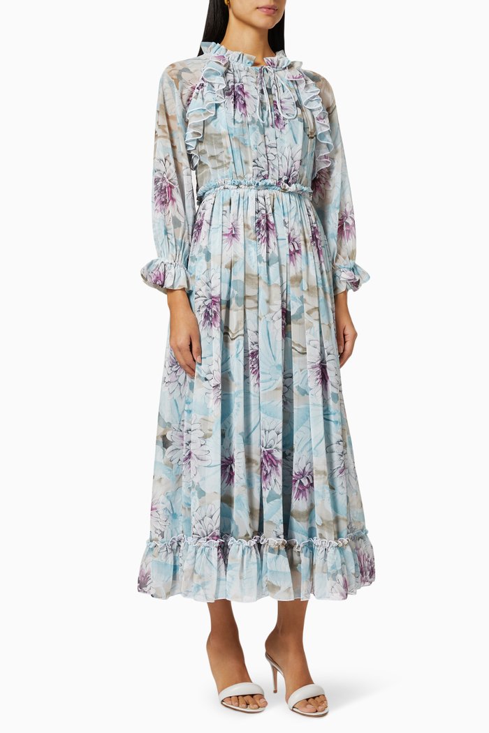 

Ruffle Dress in Chiffon, Multicolour