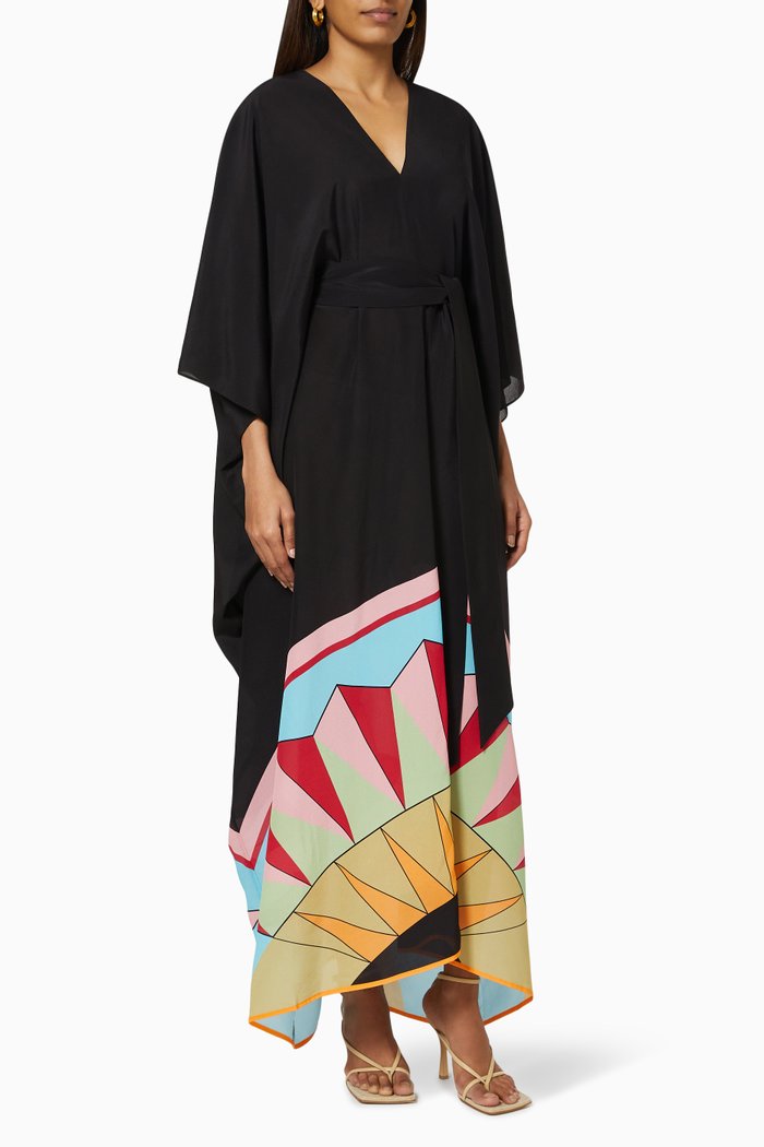 Kelly Capri Dress in Crepe De Chine, Black