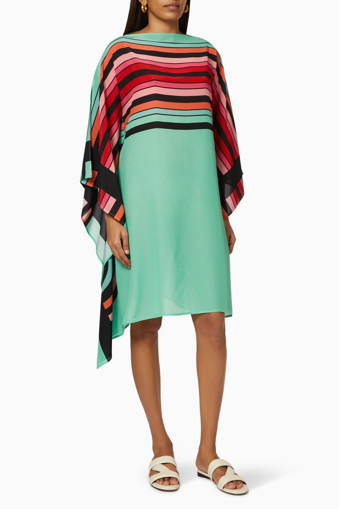 

Avin Short Scarf Dress in Crepe de Chine, Green