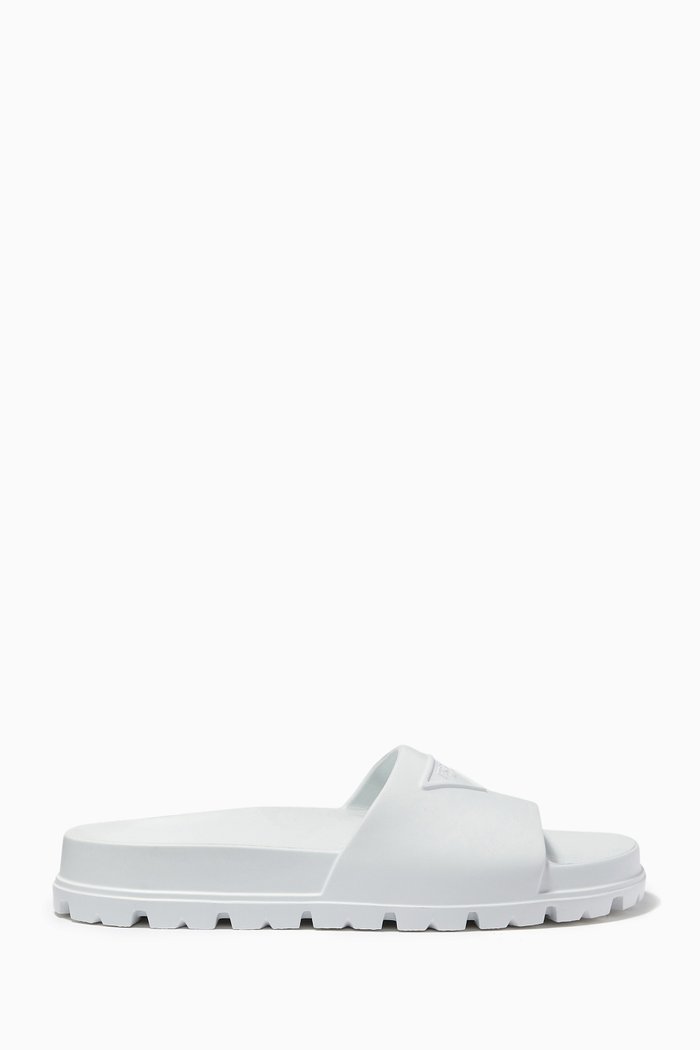 

Embossed Logo Soft Slides in Rubber, White