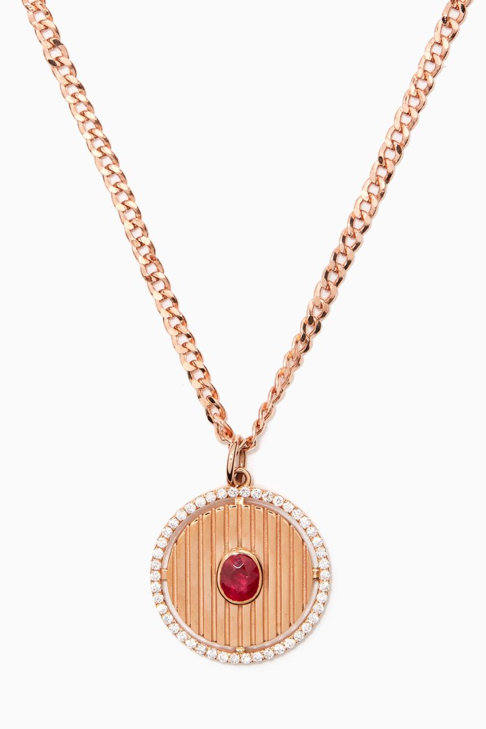 

Mini Orb Necklace with Diamonds in 14kt Rose Gold