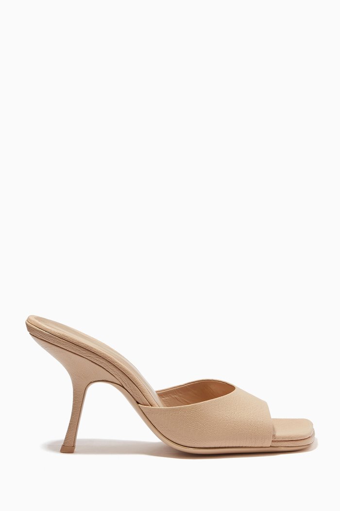 

Mora Mules in Grained Leather, Neutral