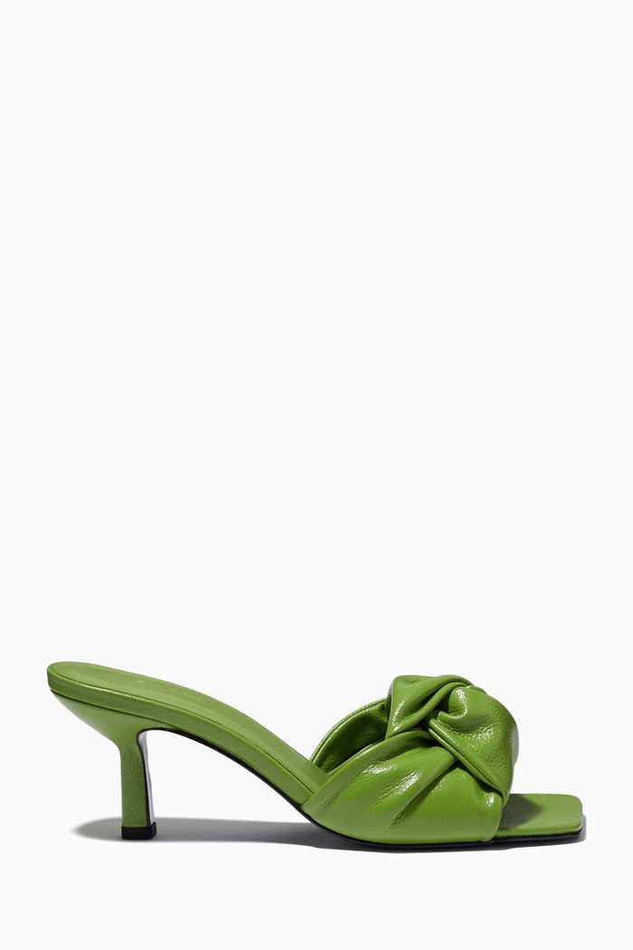 

Lana Mules in Gloss Leather, Green