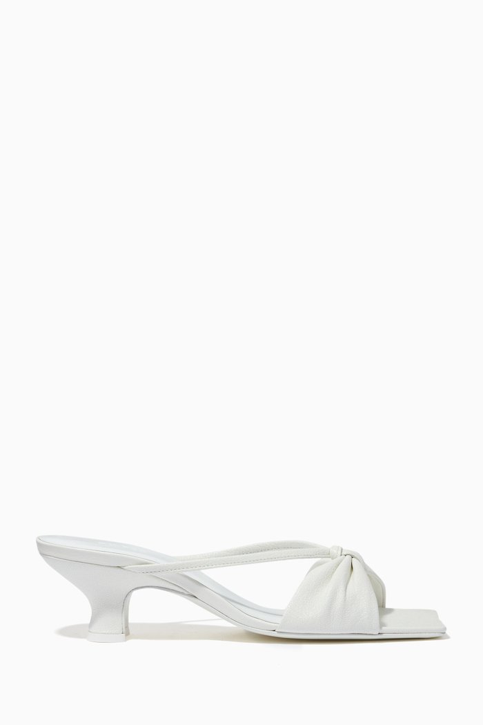 

Freya Mules in Grained Leather, White