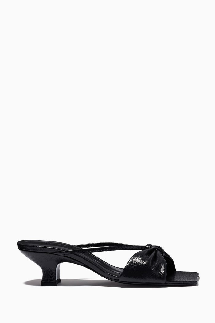 

Freya Mules in Grained Leather, Black