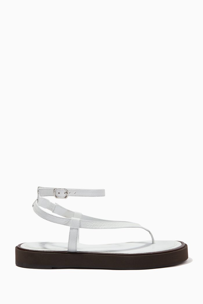 

Cece Sandals in Grained Leather, White