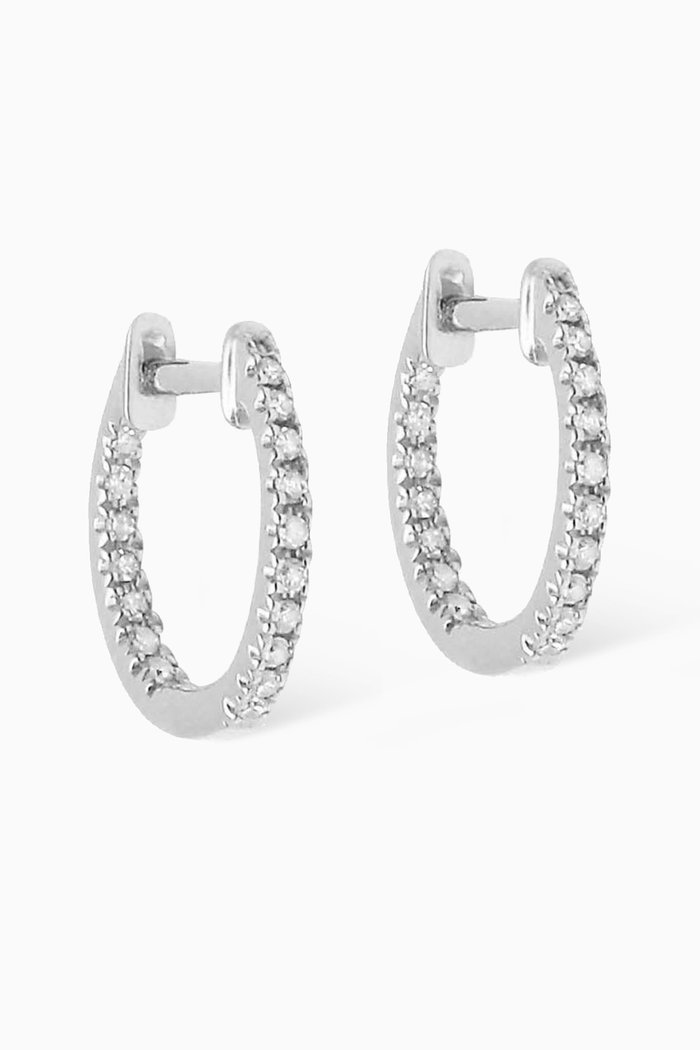 

Graphique Diamond Hoop Earrings in 18kt White Gold
