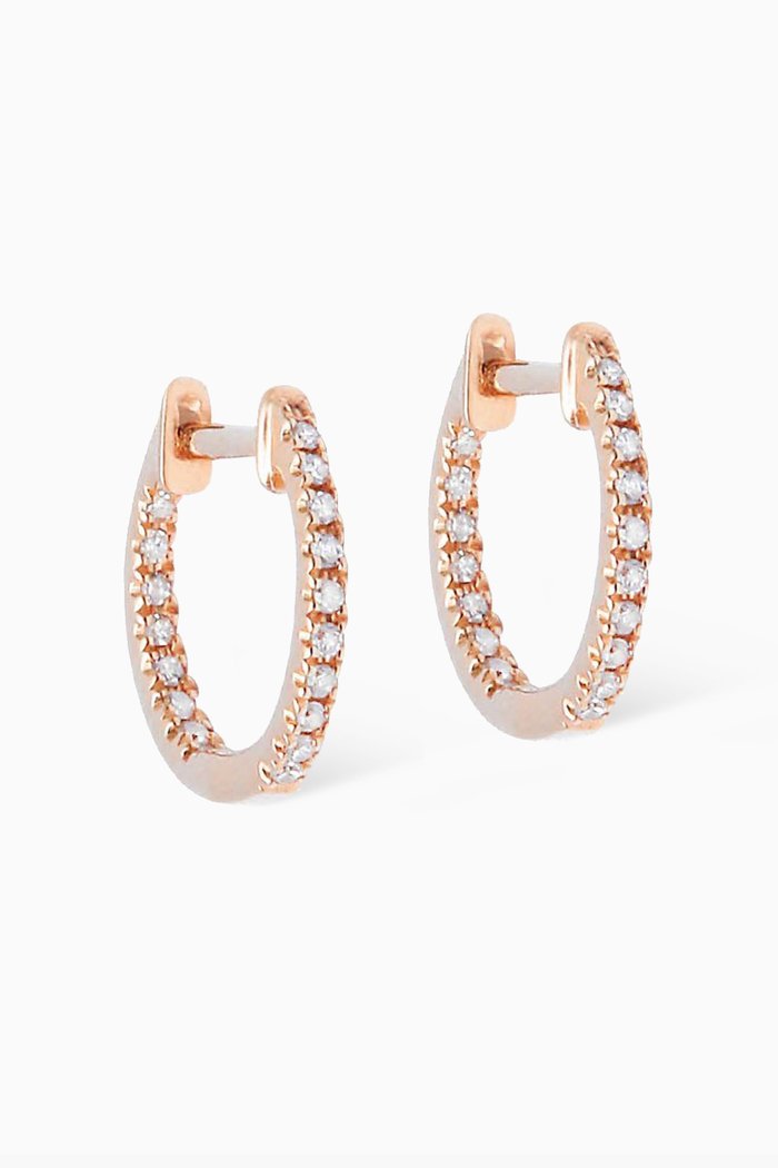 

Graphique Diamond Hoop Earrings in 18kt Rose Gold