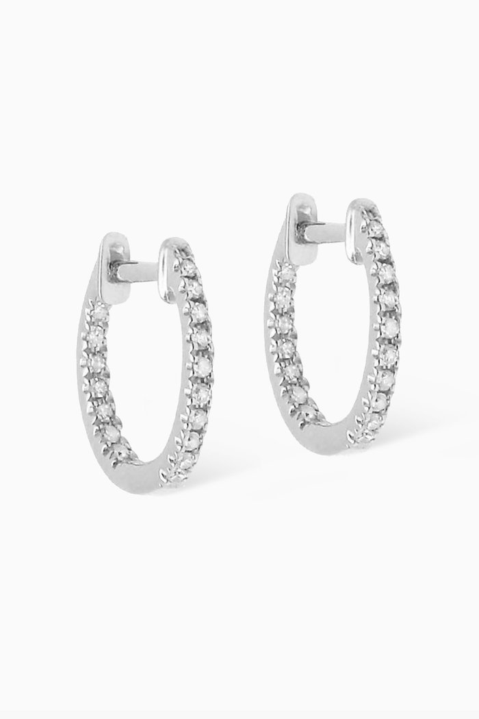 

Graphique Diamond Hoop Earrings in 18kt White Gold