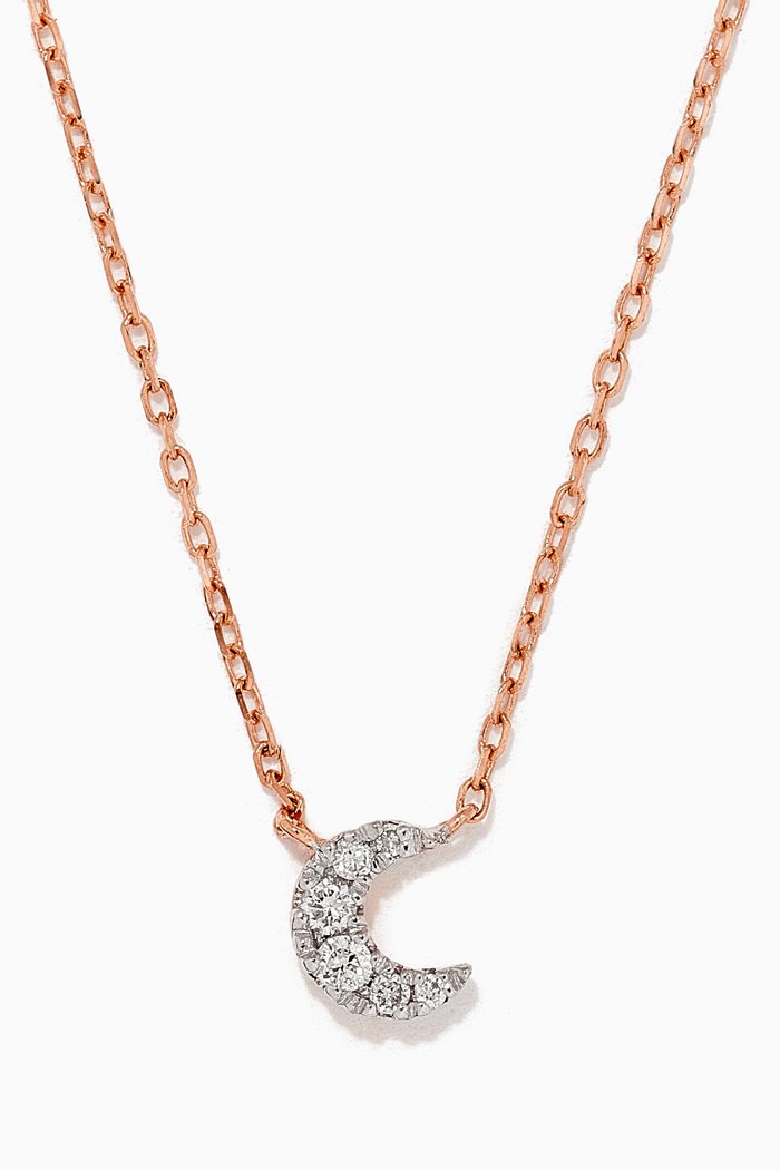 

Magic Touch Moon Diamond Necklace in 18kt Rose Gold