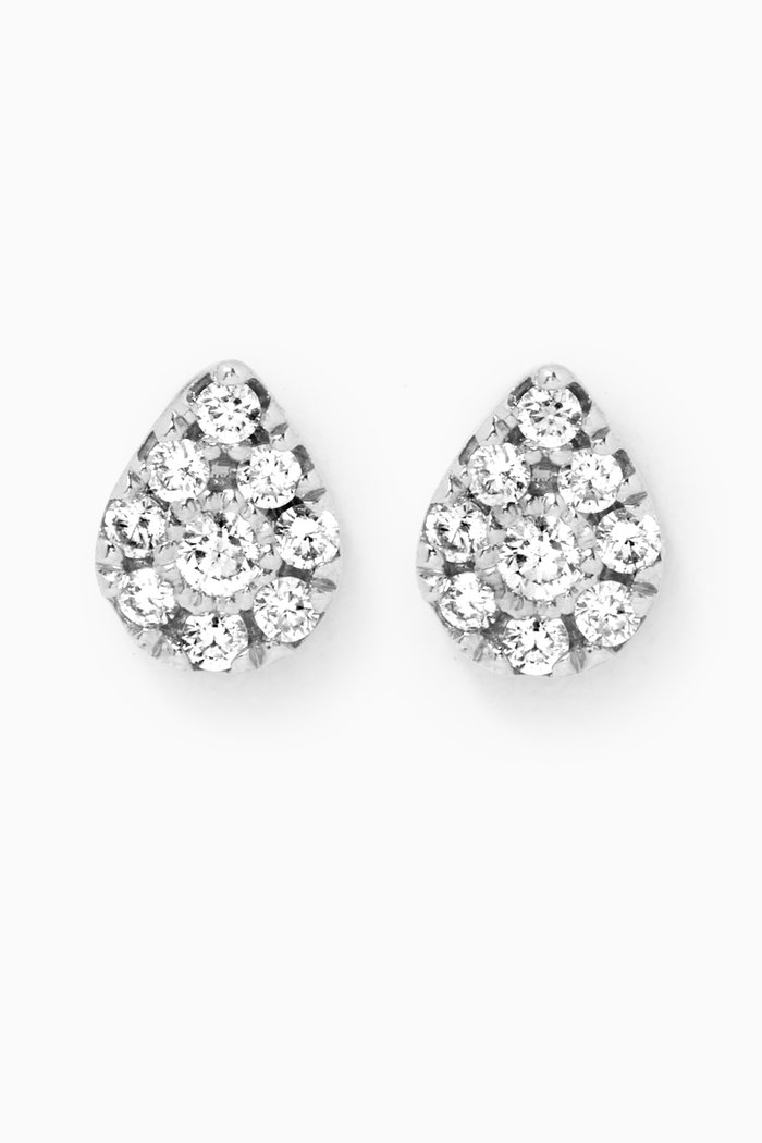 

Magic Touch Pear Diamond Earrings in 18kt White Gold