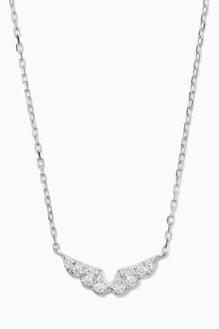 

Magic Touch Angel Wings Diamond Necklace in 18kt White Gold