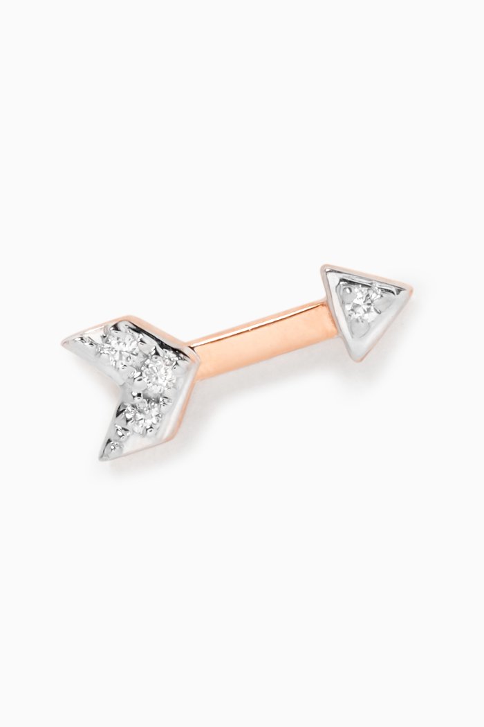 Glam Rock Arrow Diamond Single Earring in 18kt Rose Gold
