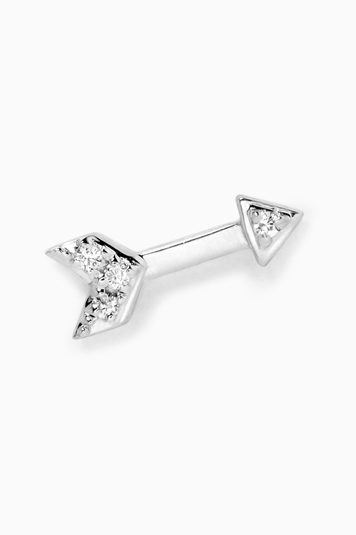 

Glam Rock Arrow Diamond Single Earring in 18kt White Gold