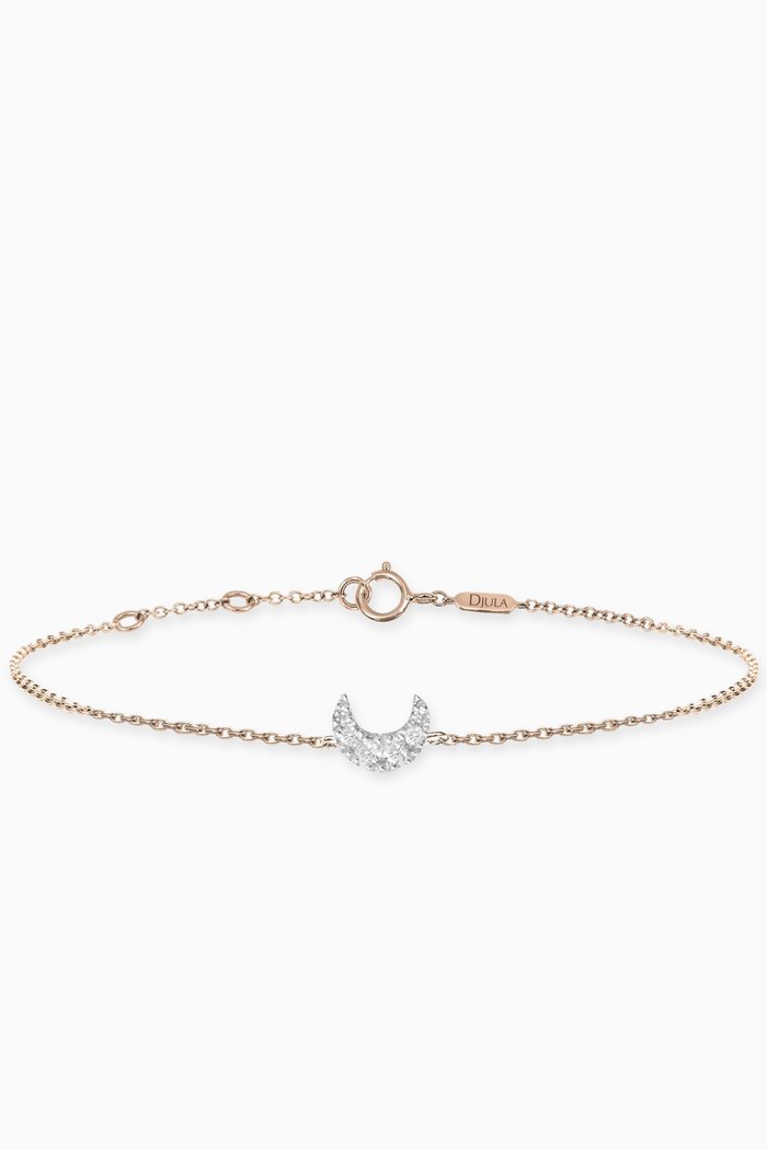 

Magic Touch Moon Diamond Chain Bracelet in 18kt Rose Gold