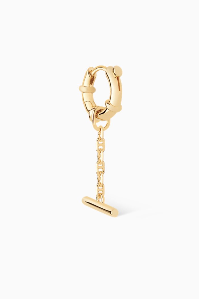 

Spring Bar Single Huggie in 22kt Gold Plated Silver, Yellow