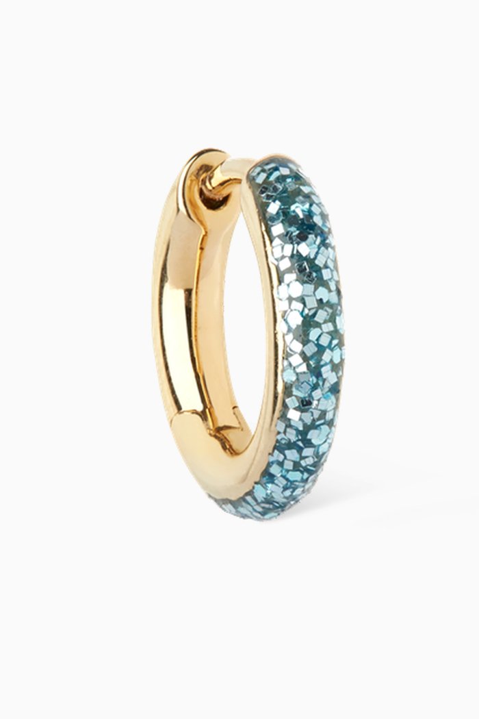 

Kate Single Huggie in 22kt Gold Plated Silver, Blue