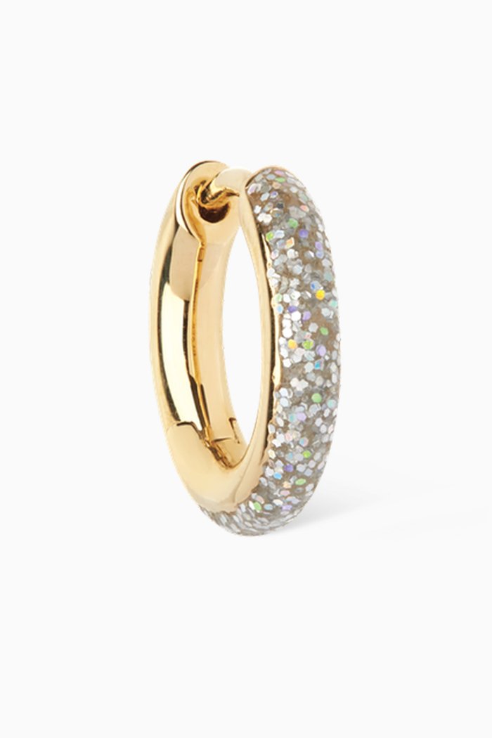 

Kate Single Huggie in 22kt Gold Plated Silver, White