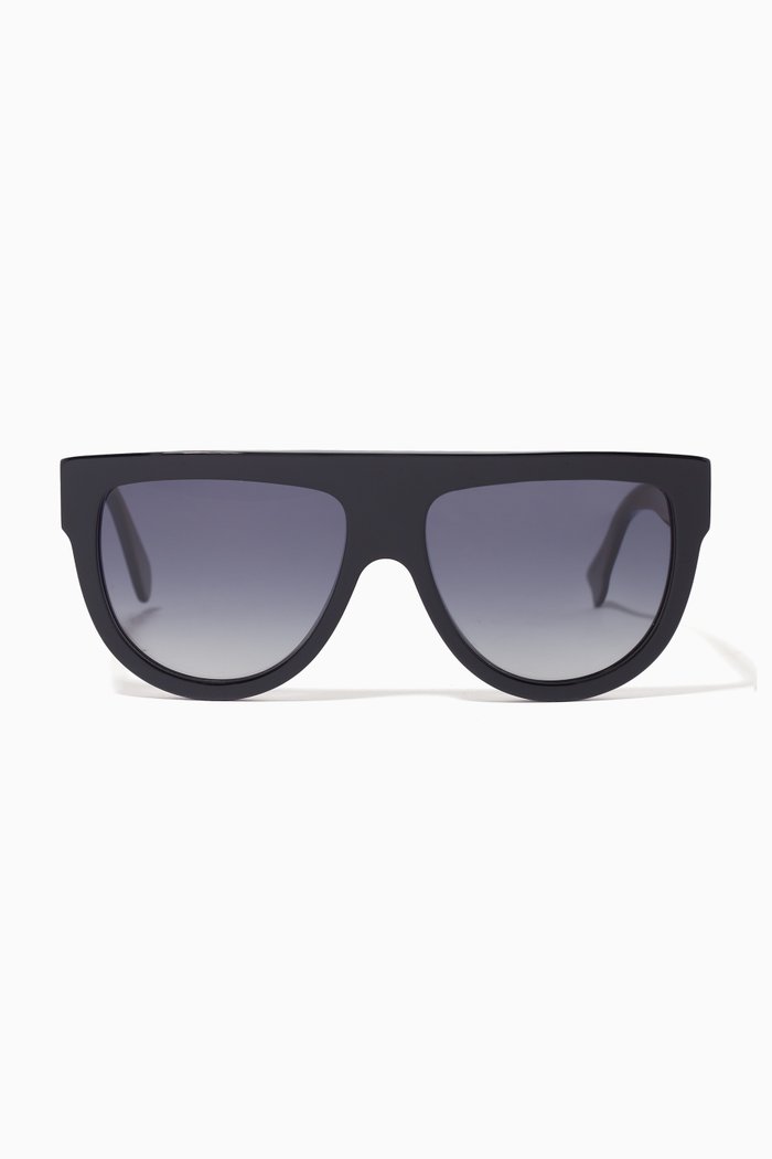 

D-shape Sunglasses in Acetate, Black