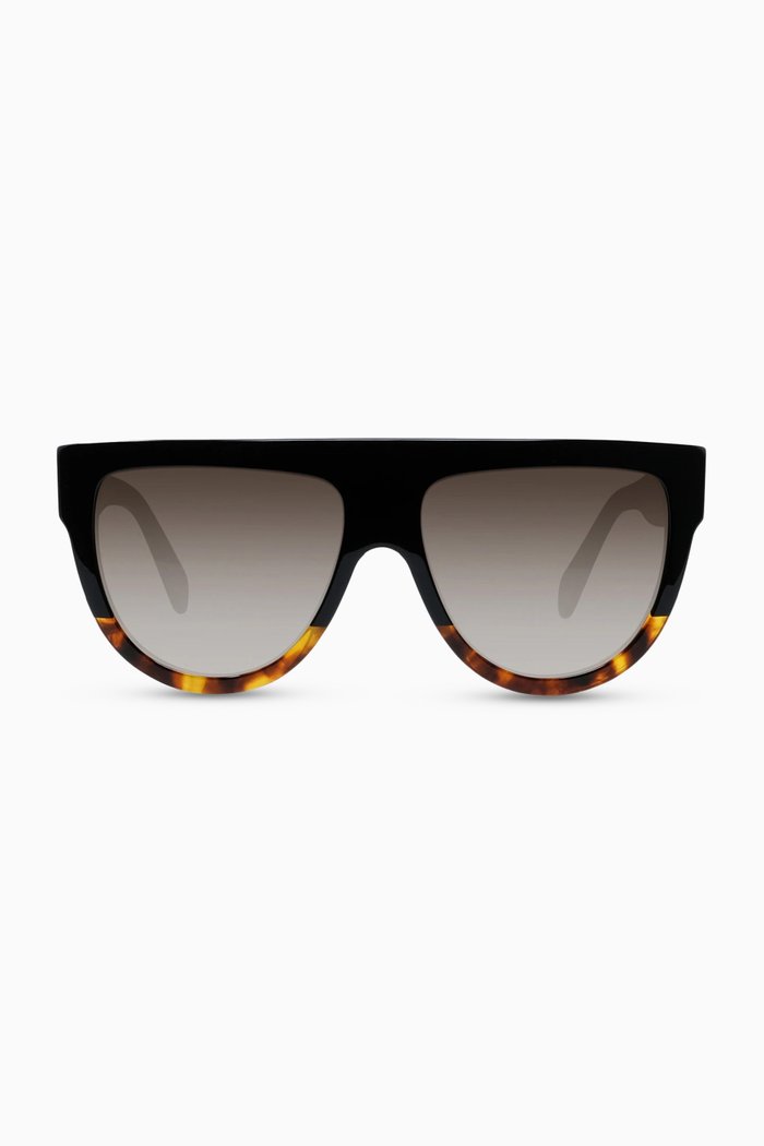 D-shape Sunglasses in Acetate, Brown