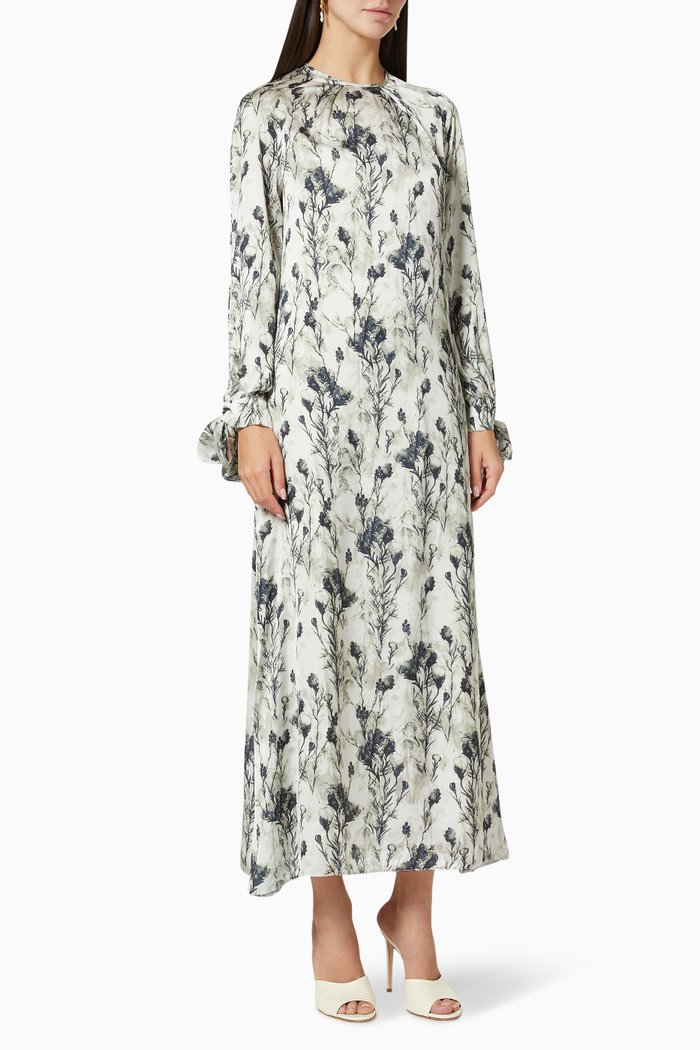 

Floral Maxi Dress in Crepe, Multicolour