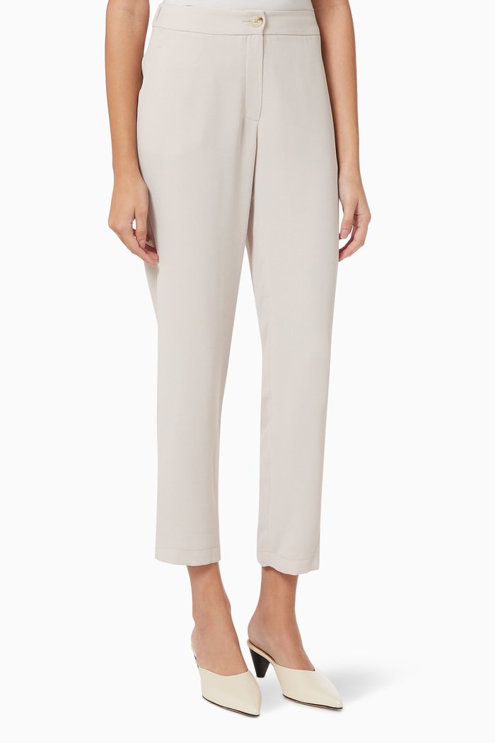 

Tapered Trousers in Crepe, Grey