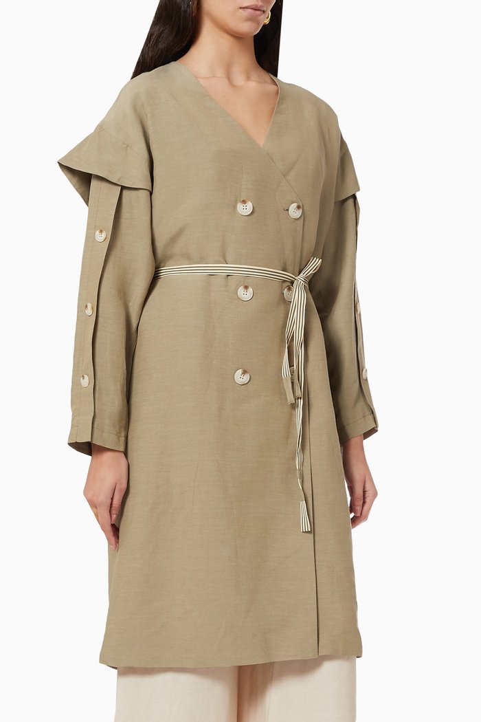 

Double-breasted Jacket in Fleece, Green