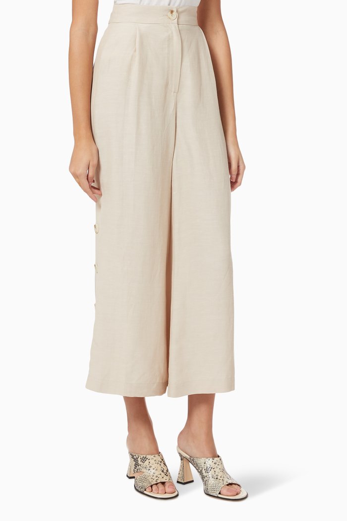 

Wide-leg Trousers in Crepe, Neutral