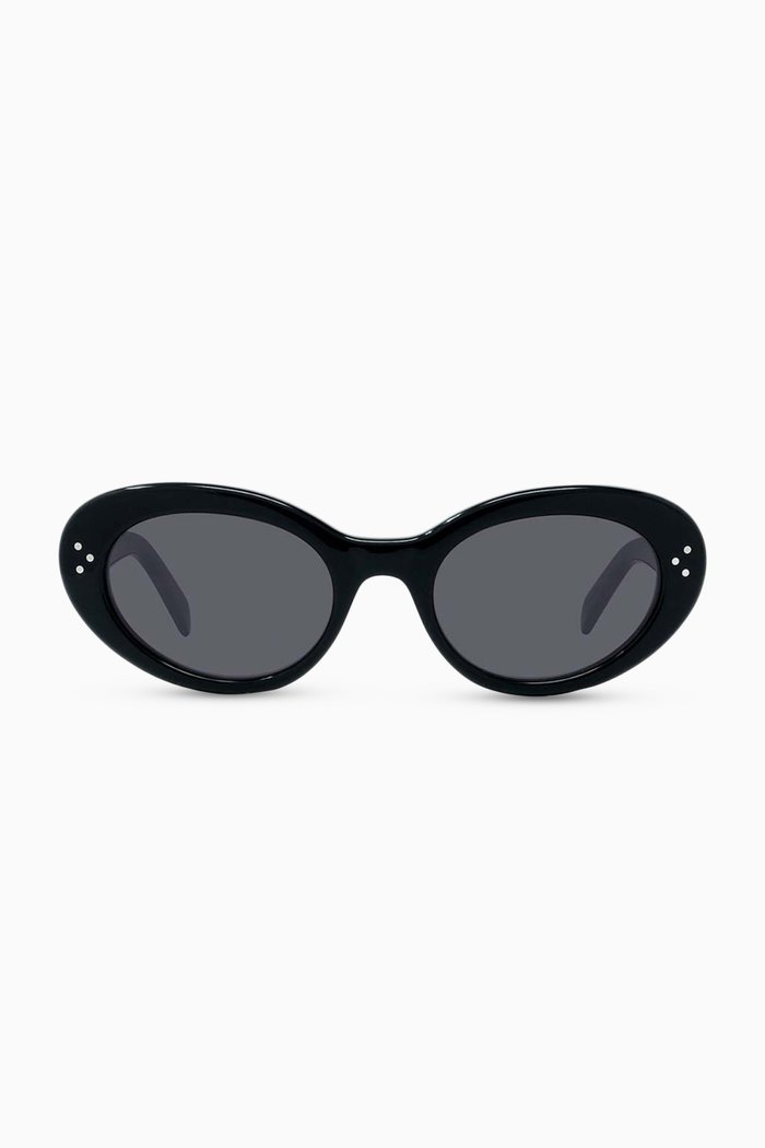 

Oval Sunglasses in Acetate, Black