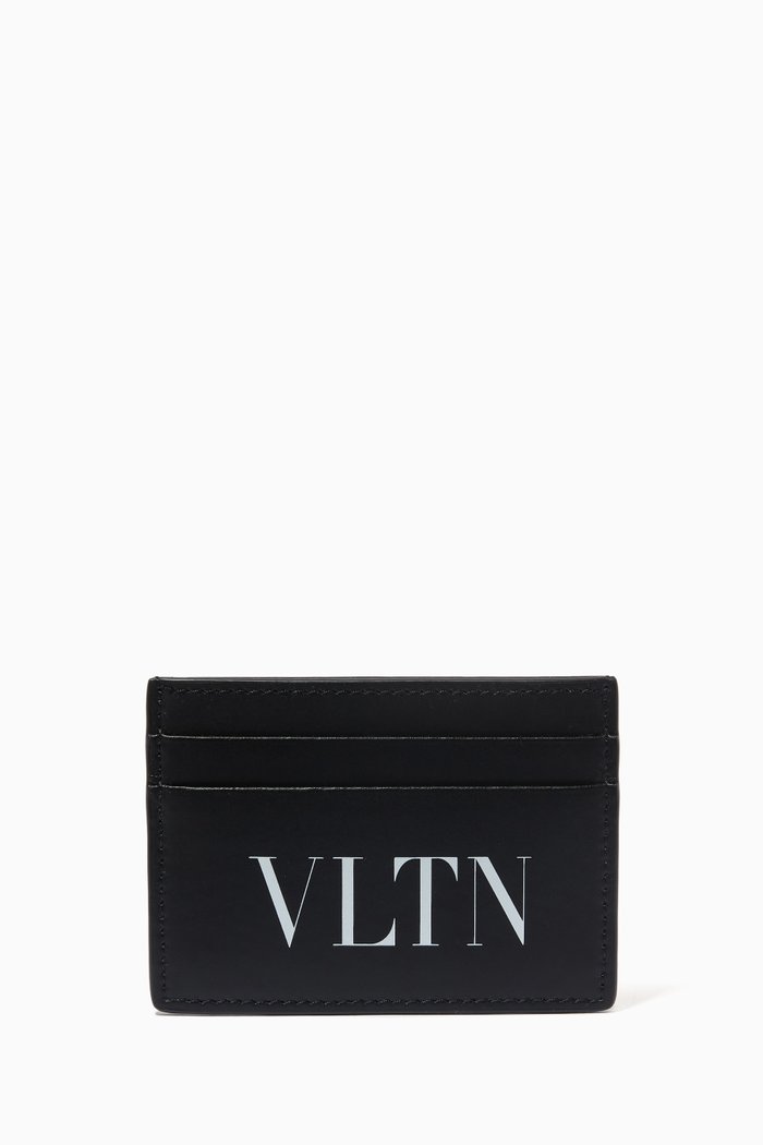 

Valentino Garavani VLTN Card Holder in Calfskin, Black