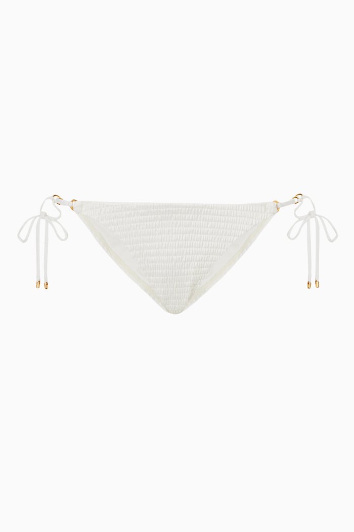 

Smocked Bikini Bottoms, White