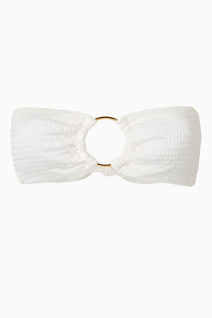 

Ring Bandeau Bikini Top, White