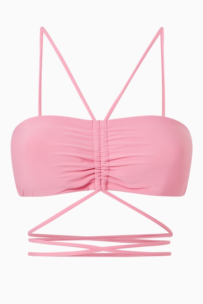 

Sky Strappy Bikini Top, Pink