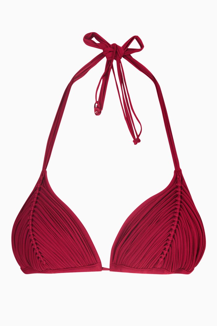 Isla Triangle Bikini Top, Burgundy