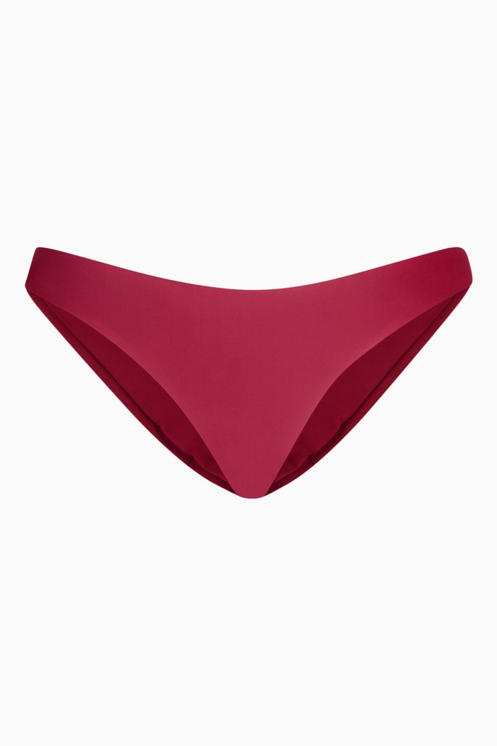 

Basic Ruched Bikini Bottoms, Burgundy