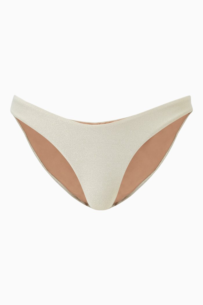 

High-Cut Bikini Bottoms, Gold