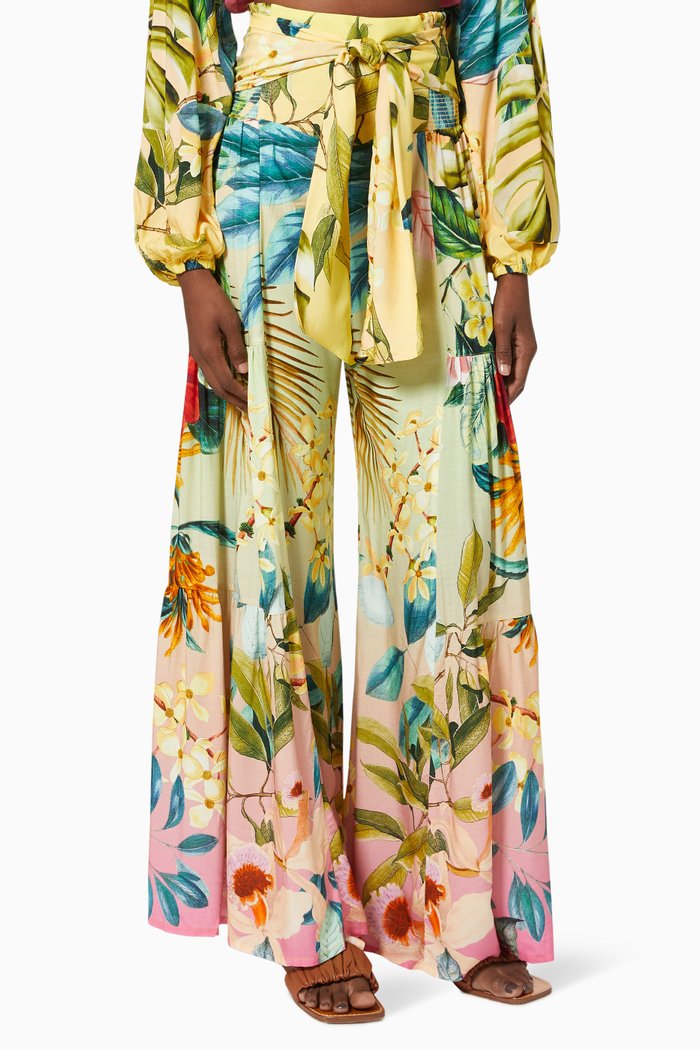 

Cora Flared Pants in Viscose, Multicolour