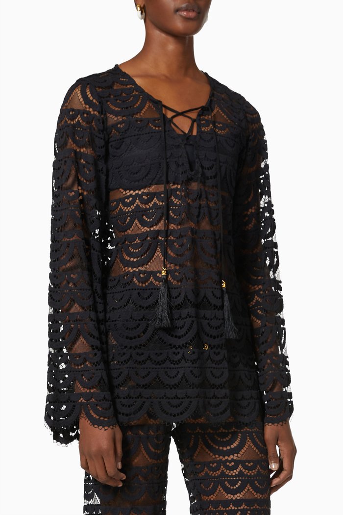 

Noah Tunic in Sheer Lace, Black