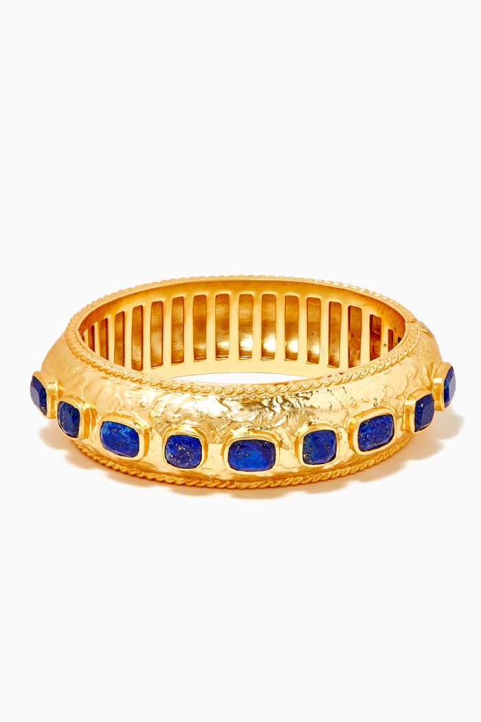 

Gaia Bangle in 24k Gold Plating, Blue