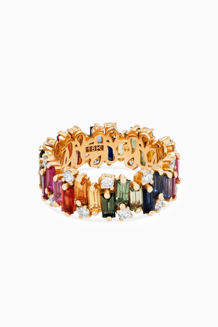 

Rainbow Fireworks Audrey Sapphire Ring in 18kt Yellow Gold