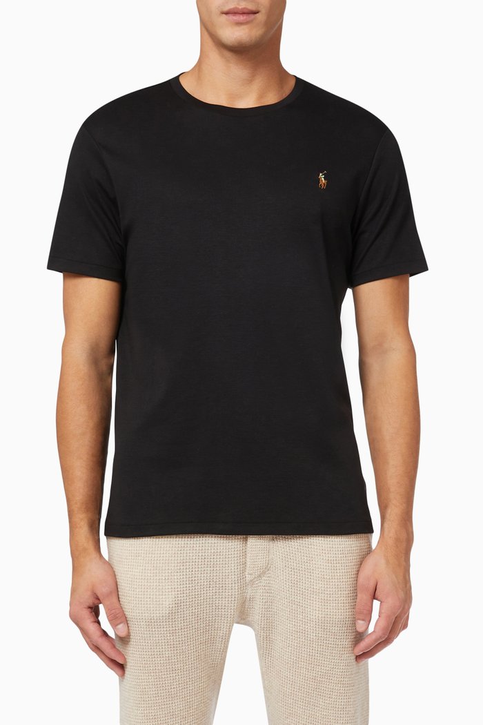 

Slim Fit T-Shirt in Soft Cotton, Black