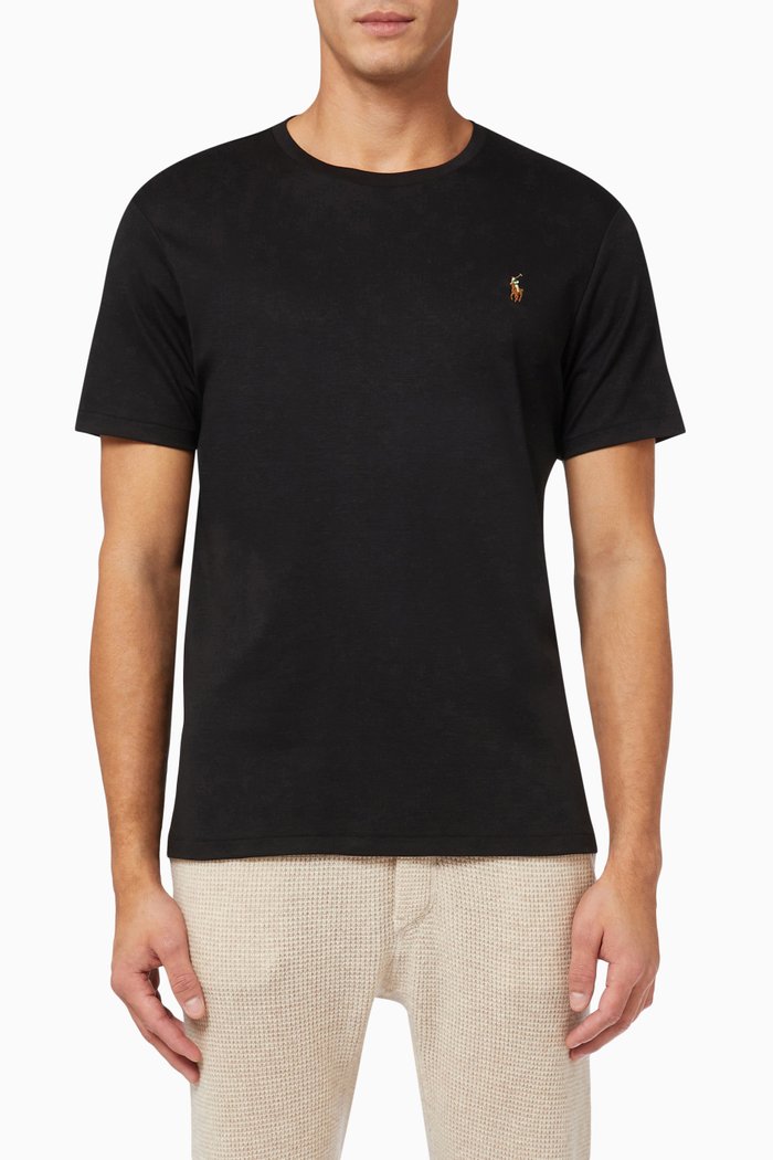 

Slim Fit T-Shirt in Soft Cotton, Black