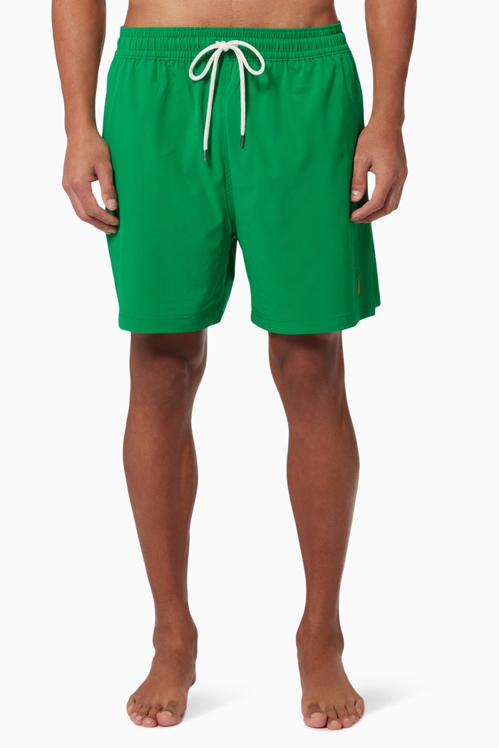 

5.5" Traveler Swim Trunks in Technical Fabric, Green