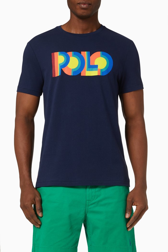 

T-shirt in Cotton Jersey, Blue