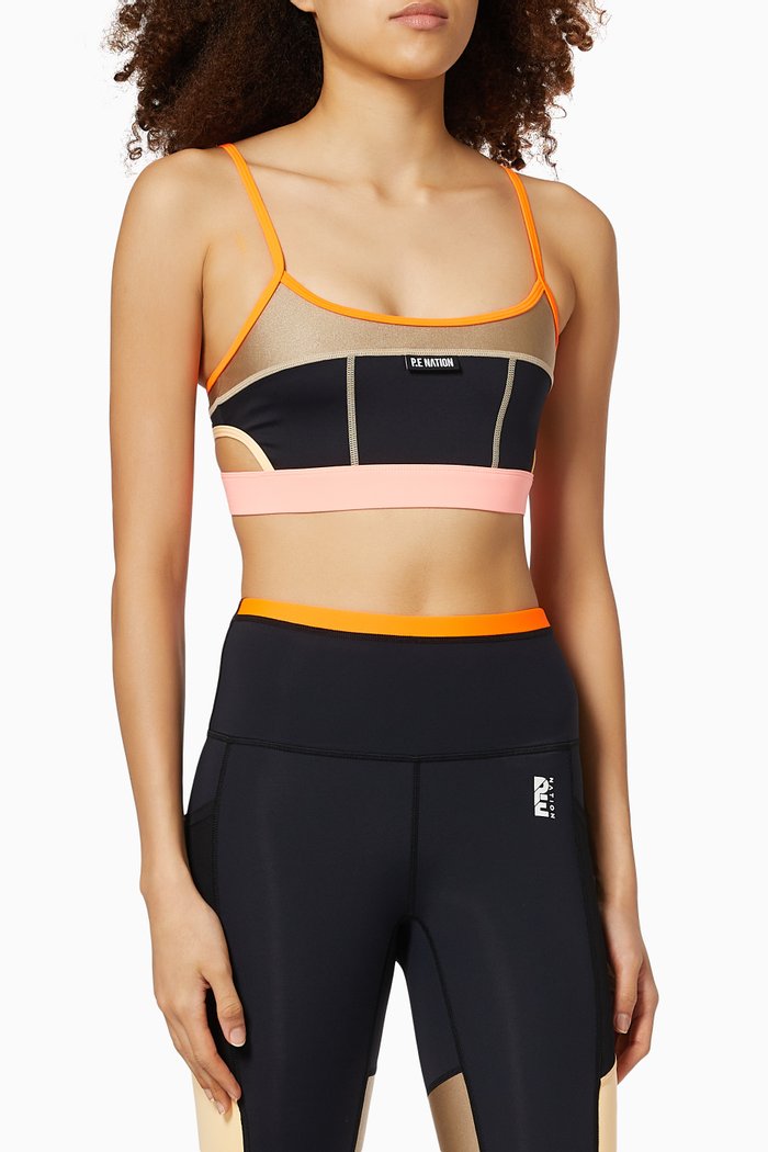 

Scoreboard Sports Bra in Recycled Nylon, Black