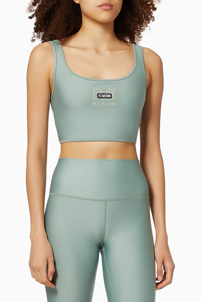 

Grand Stand Sports Bra in Recycled Polyester, Green