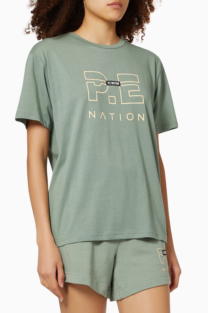 

Heads Up T-shirt in Organic Cotton, Green