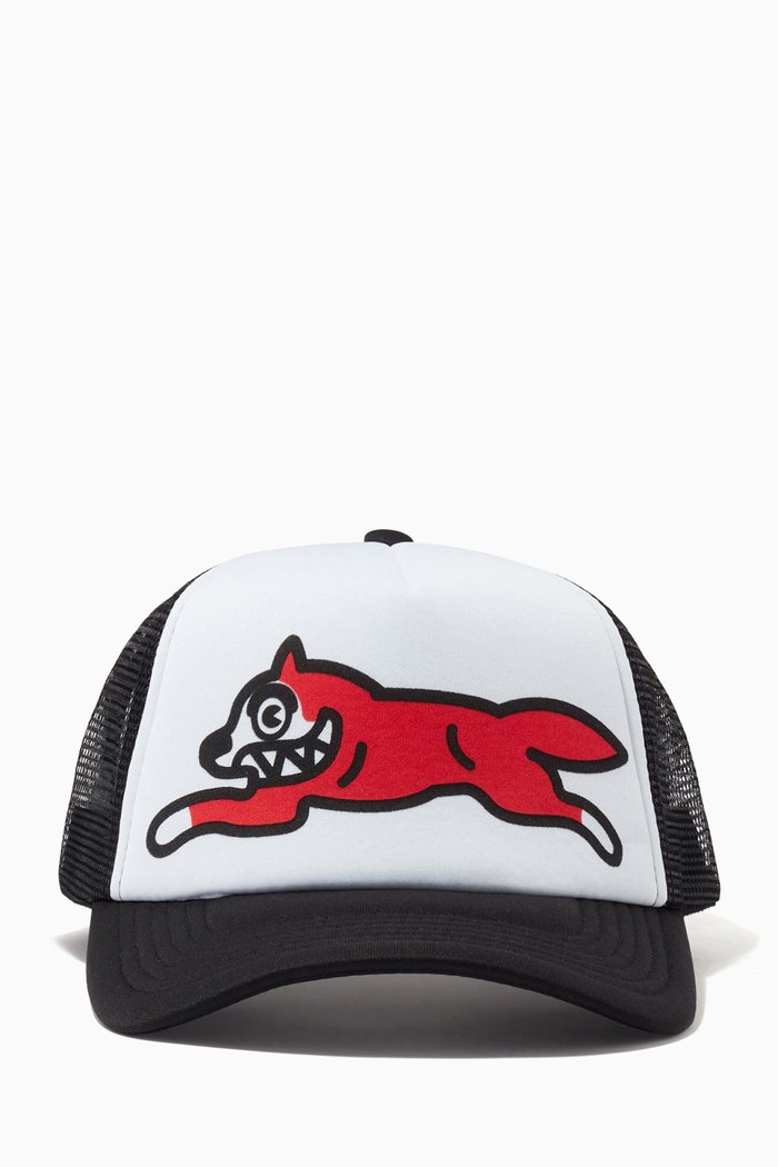 

Running Dog Trucker Hat in Mesh, Black