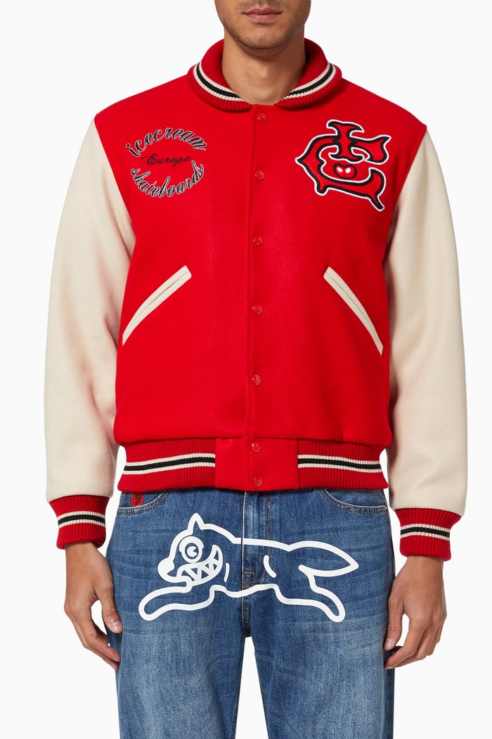 

Team EU Skate Cone Varsity Jacket, Red