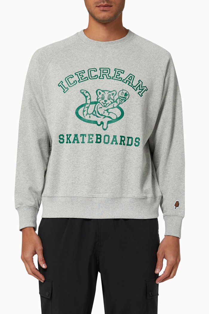 

IC Cubs Crewneck Sweatshirt in Cotton, Grey